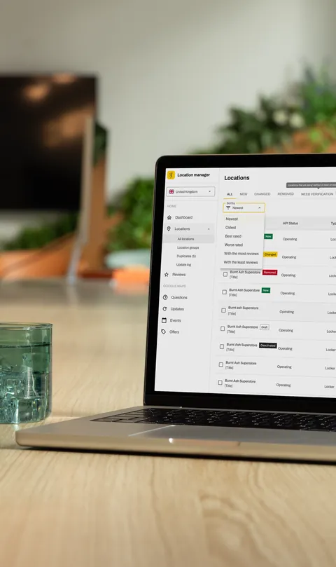 显示 InPost Location Manager 仪表盘的笔记本电脑